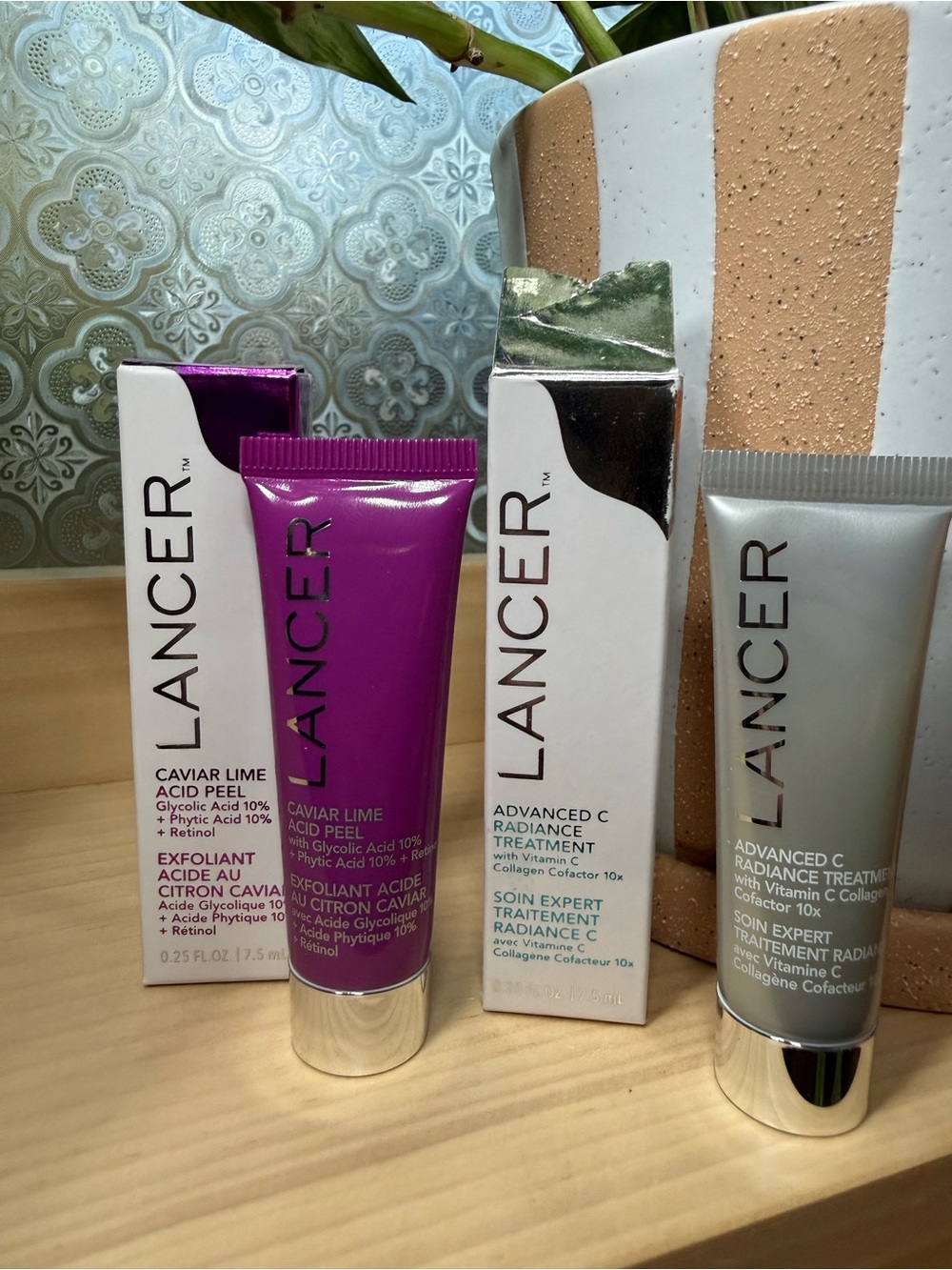 LANCER Caviar Lime Acid Peel & Advanced C Radiance Treatment Set of 2